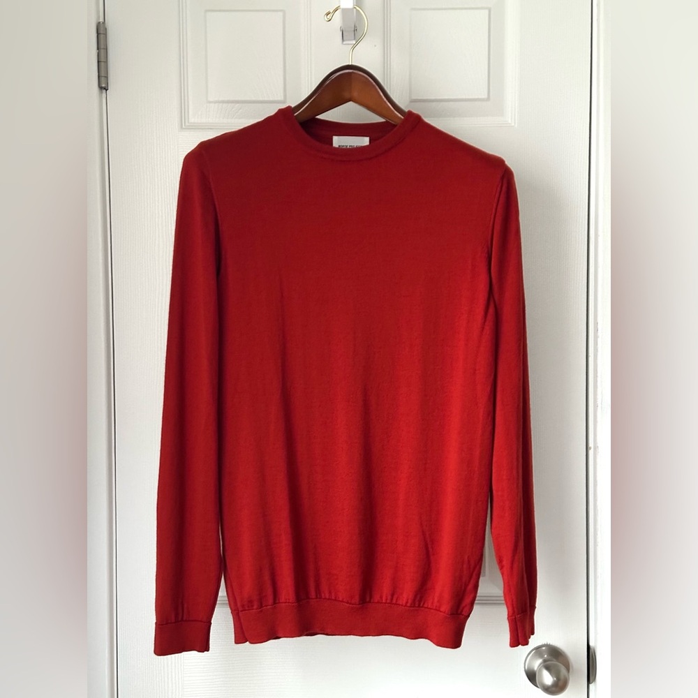 Norse Projects red-orange lightweight wool sweater